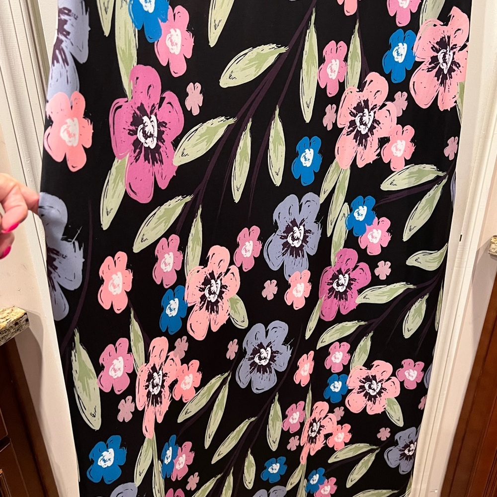Beyond This Plane | Multicolor Floral Print Maxi Dress with Pockets Sz 1XL NWOT - Picture 5 of 6